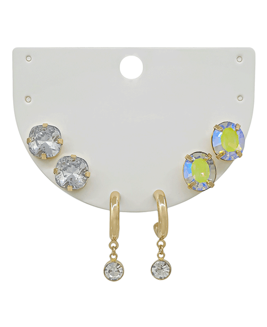 Stone 3 Set Earring