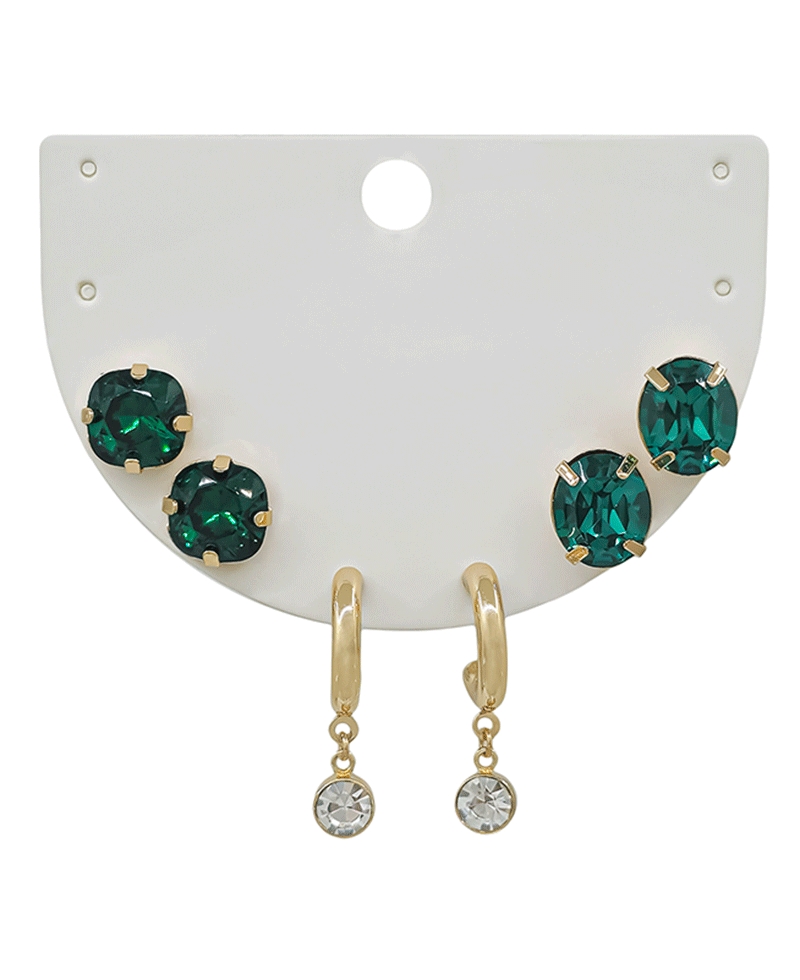 Stone 3 Set Earring