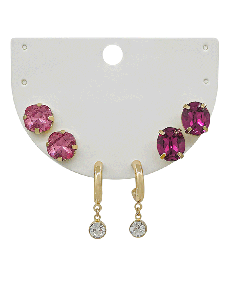 Stone 3 Set Earring
