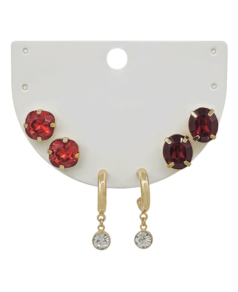 Stone 3 Set Earring