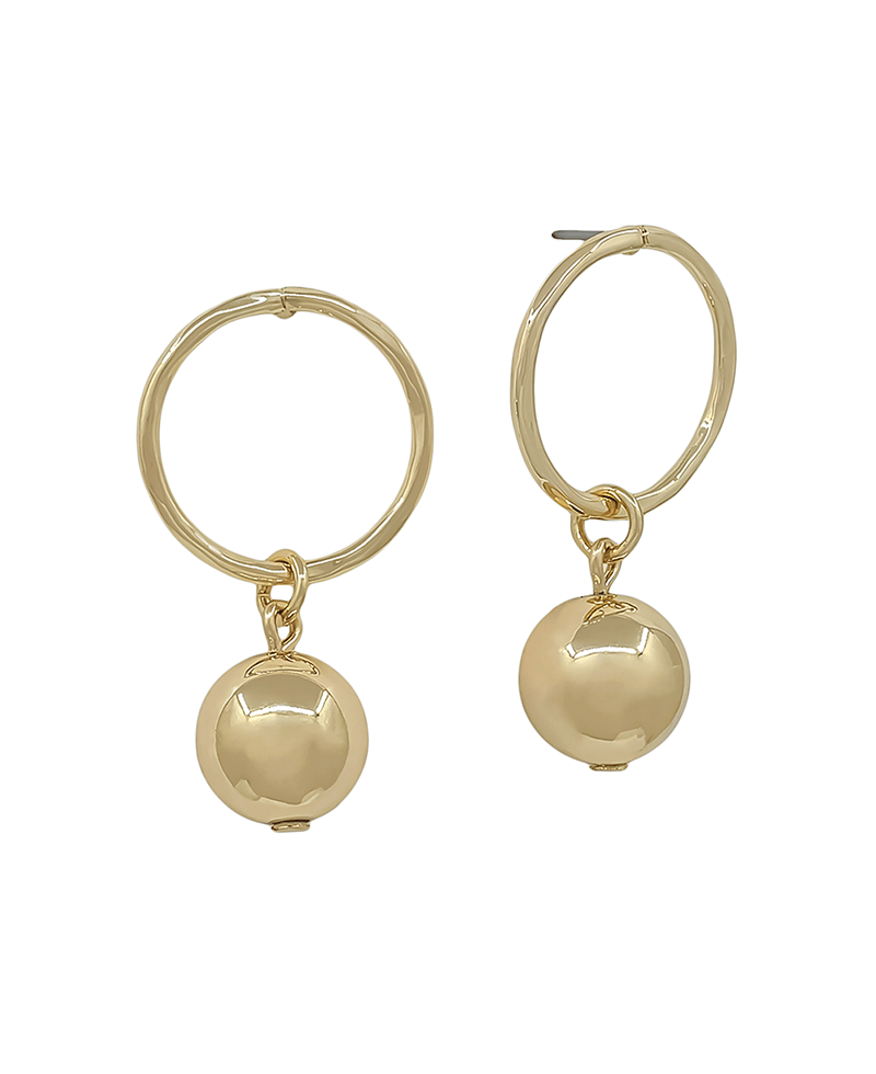 Open Metal Circle w/ 10mm CCB Earring - 1.0"