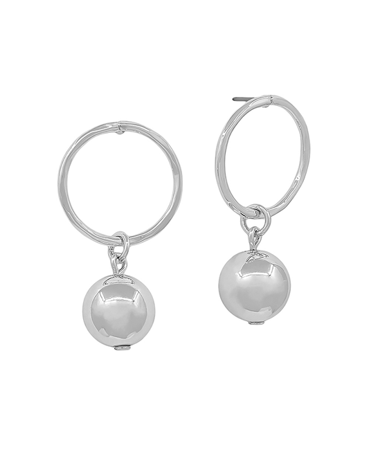 Open Metal Circle w/ 10mm CCB Earring - 1.0"