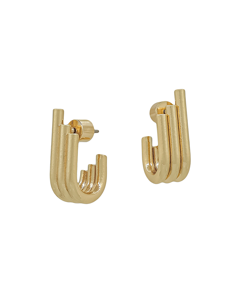 20mm Triple Layered Oval Shape Hoop Earring