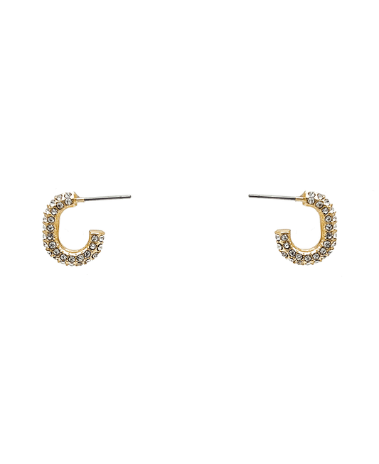 Pave Hoop Earring - 0.6"