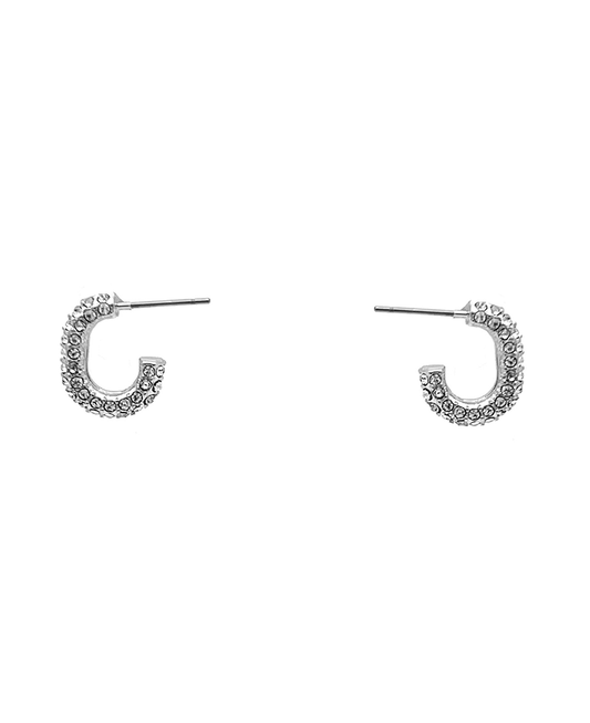 Pave Hoop Earring - 0.6"