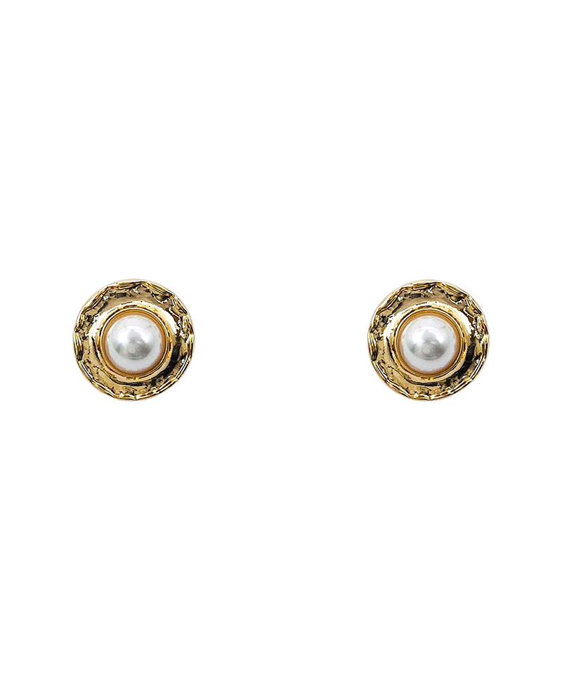 Plate Frame w/ Pearl Stud Earring - 1.0"