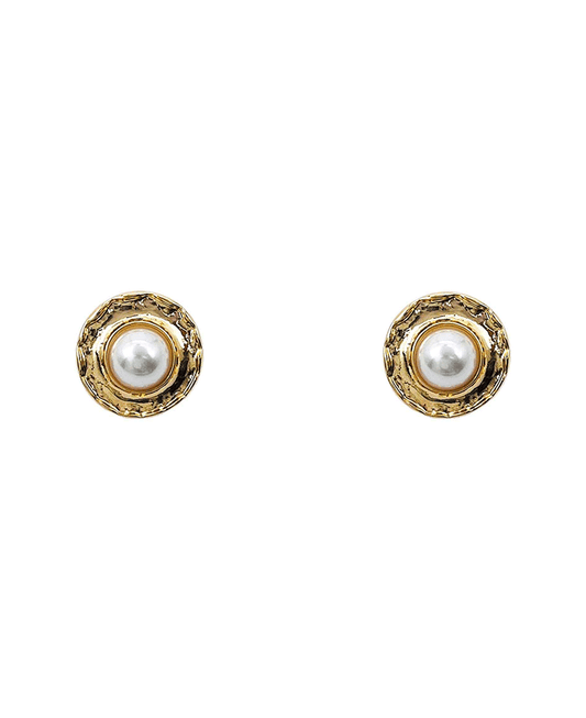 Plate Frame w/ Pearl Stud Earring - 1.0"