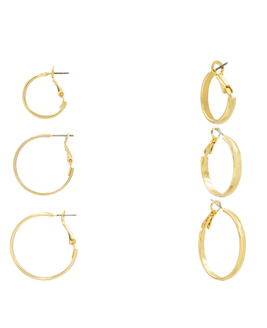 Brass 3 Set Hoop Earring