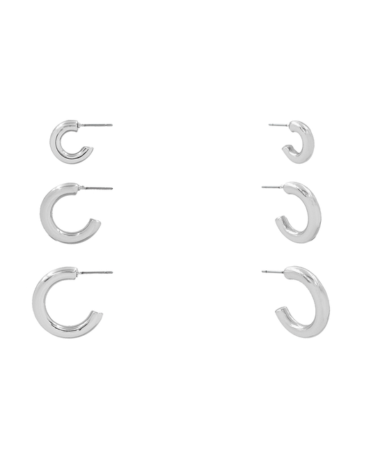 Plane Hoop 3 Set Earring