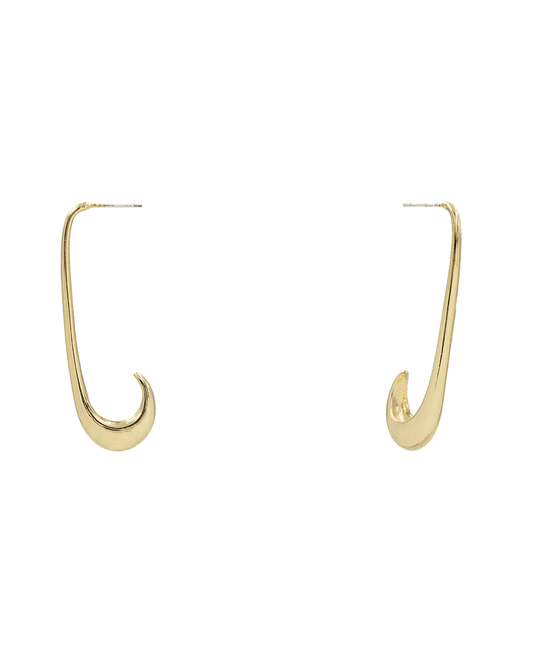 Hook Shape Hoop Earring - 2.0"