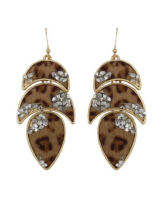 Animal Print w/ Stone Earring