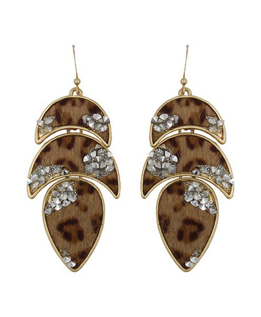Animal Print w/ Stone Earring
