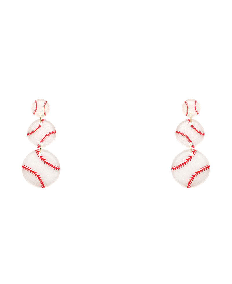Sports Acrylic 3 Drop Post Earring