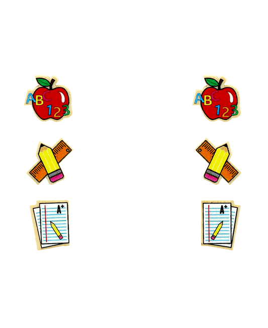 School Wood Print 3 Set Earring