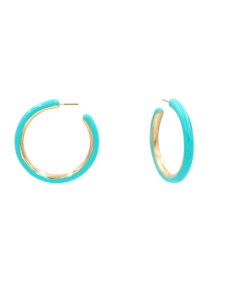 Enamel CCB Hoop Earring - 1.9"