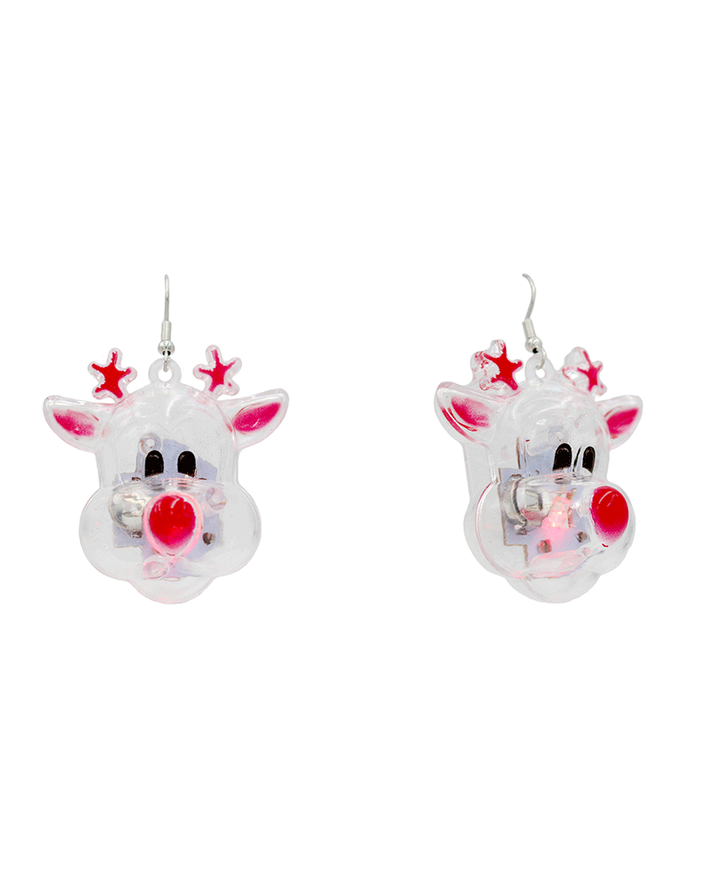 Rudolph Light Up Earring - 2.25"