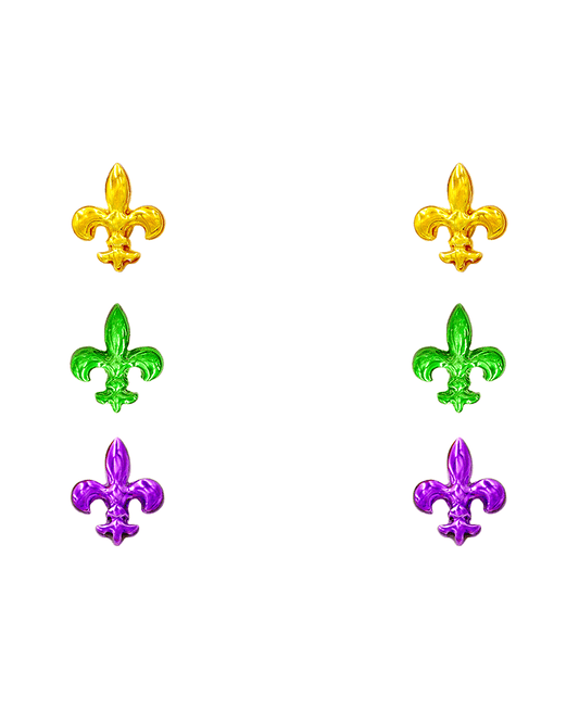 Mardi Gras 3 Set Earring