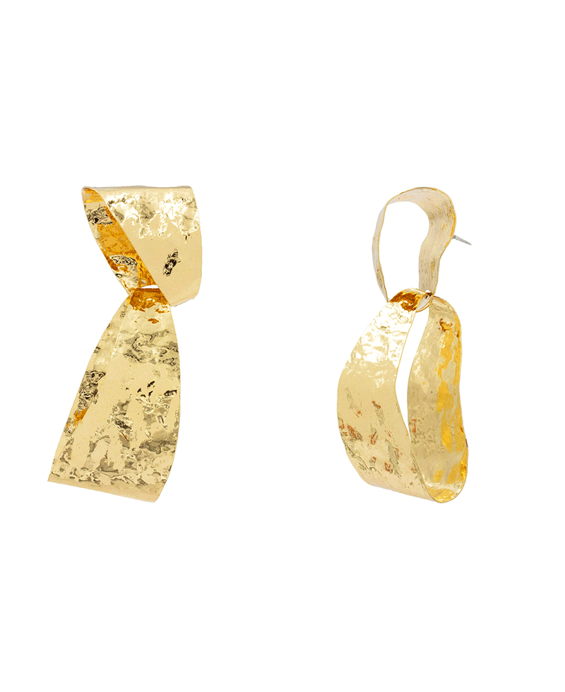 Texture Metal Post Earring - 2.9"