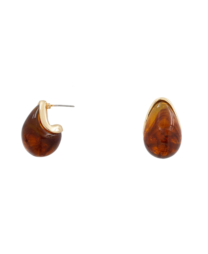 Small Resin Huggie Earring - 1.0"