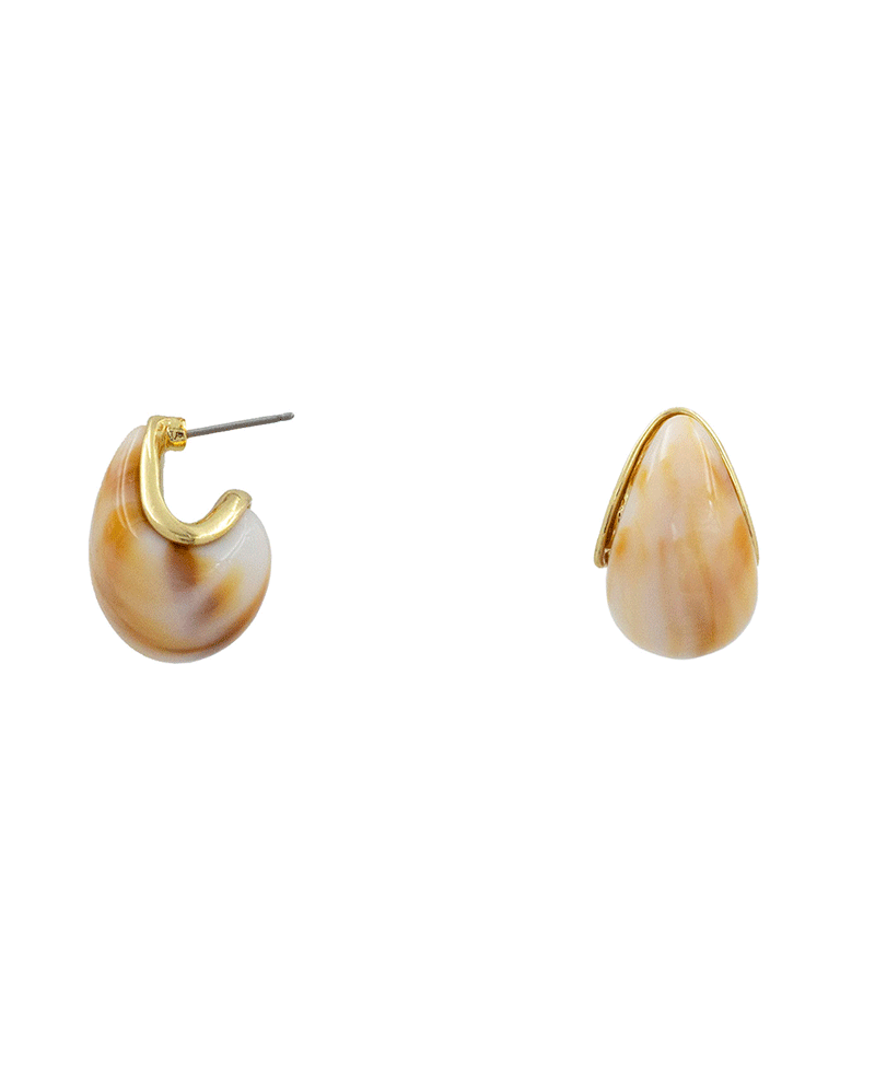 Small Resin Huggie Earring - 1.0"