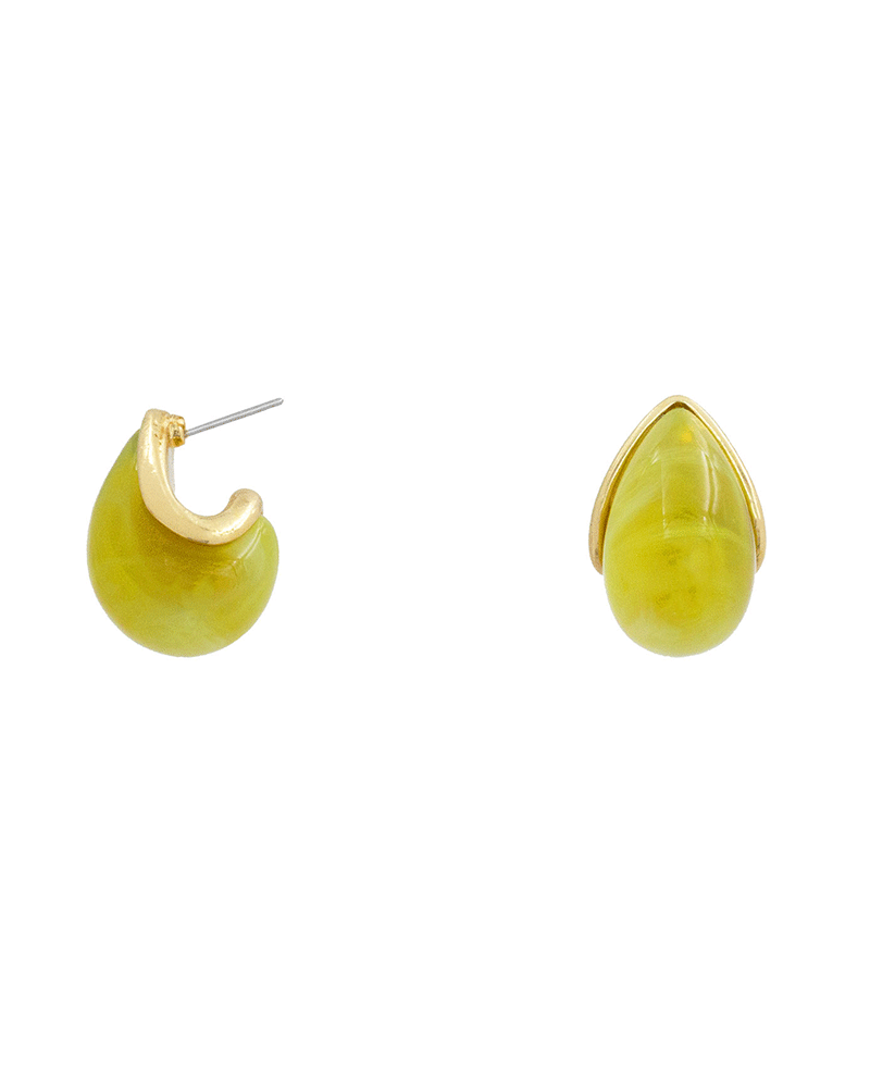 Small Resin Huggie Earring - 1.0"