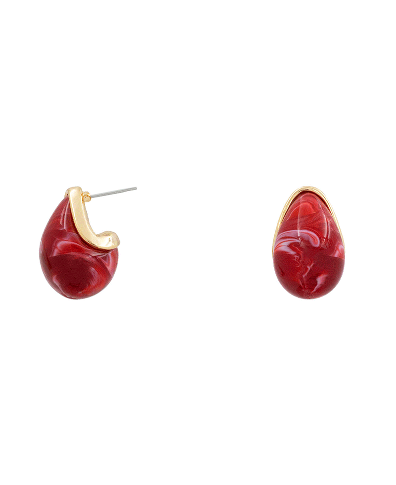 Small Resin Huggie Earring - 1.0"