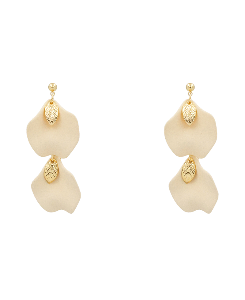 Plastic Petal 2 Drop Earring - 2.5"