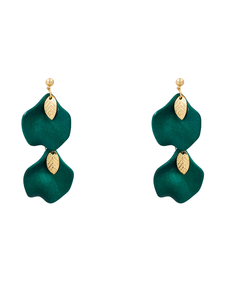 Plastic Petal 2 Drop Earring - 2.5"