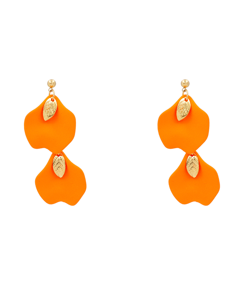 Plastic Petal 2 Drop Earring - 2.5"