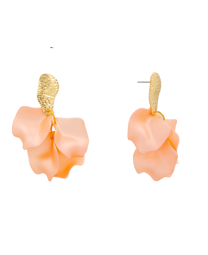 Metalic Petal Post Earring - 2.5"