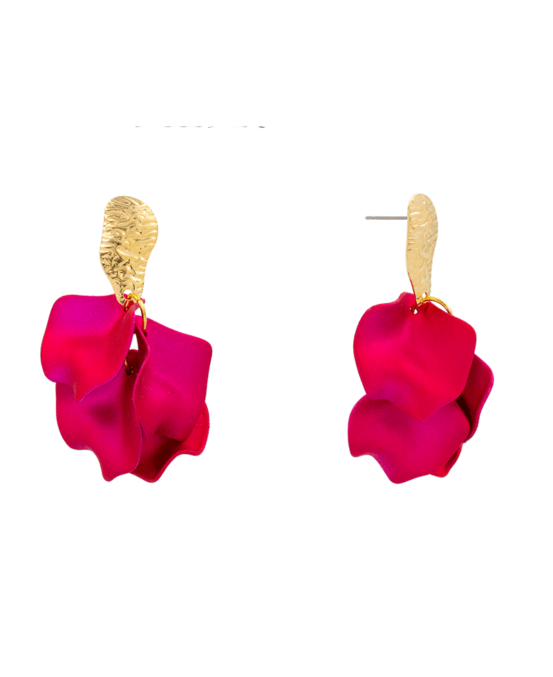 Metalic Petal Post Earring - 2.5"