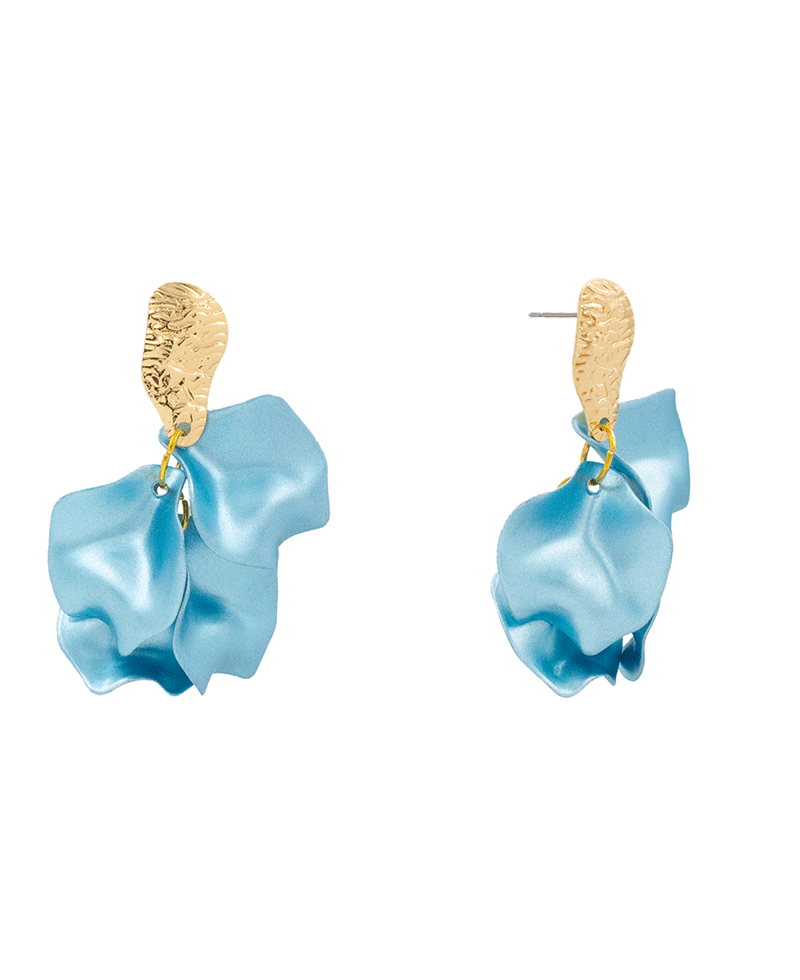 Metalic Petal Post Earring - 2.5"