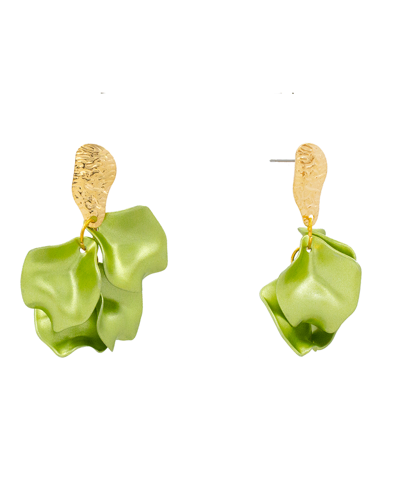 Metalic Petal Post Earring - 2.5"