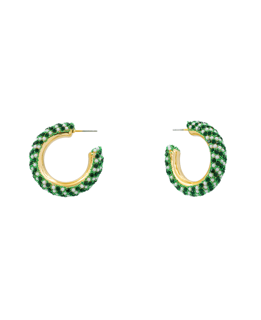 Rhinestone Sticker Hoop Earring - 1.25"