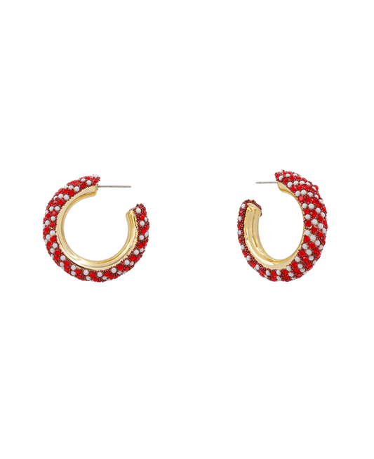 Rhinestone Sticker Hoop Earring - 1.25"