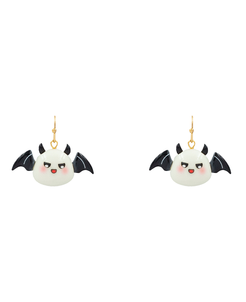 Plastic Ghost w/ Bat Earring