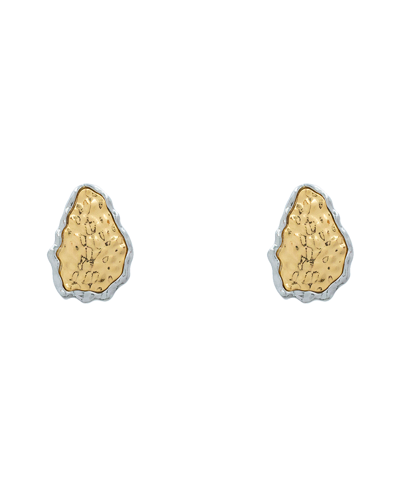 Hammered Stud Earring - 1.3"