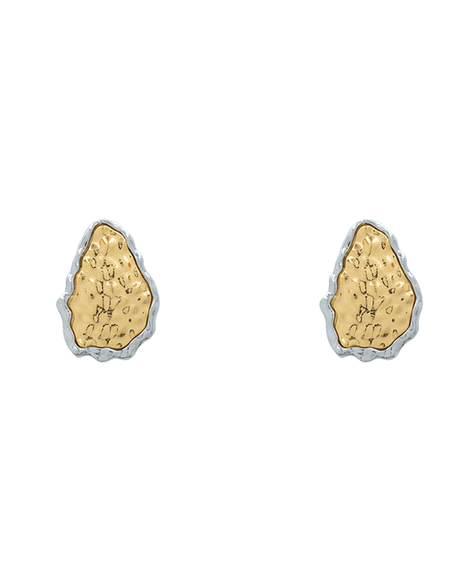 Hammered Stud Earring - 1.3"
