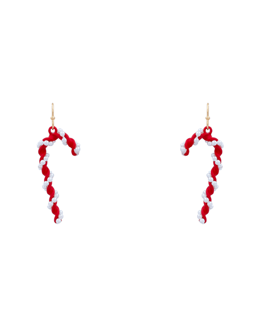Christmas Candy Cane Earring - 2.0"