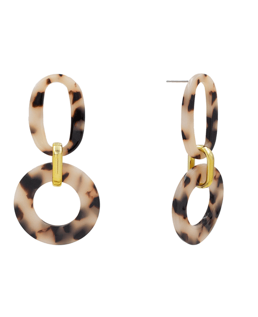 Tortoise Acetate 2 Drop Earring - 3.0"