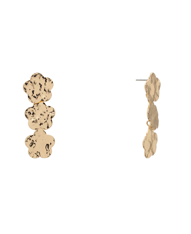 Metal Flower Drop Earring - 1.9"