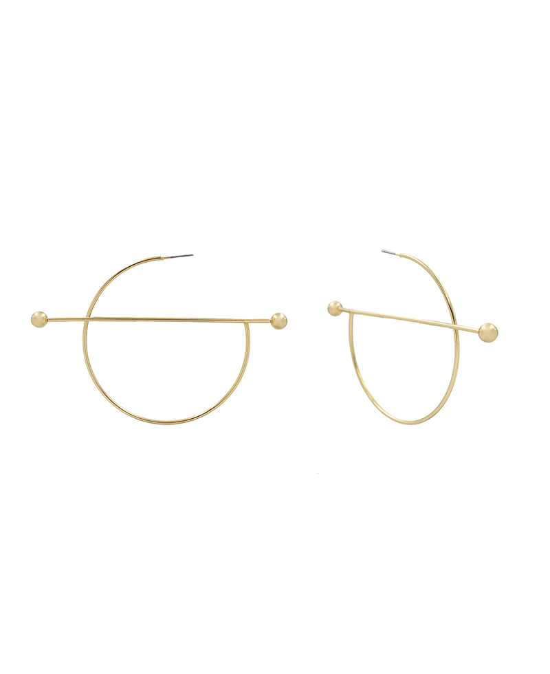 Metal Bar Hoop Earring - 2.4"