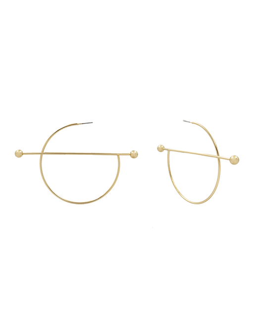 Metal Bar Hoop Earring - 2.4"