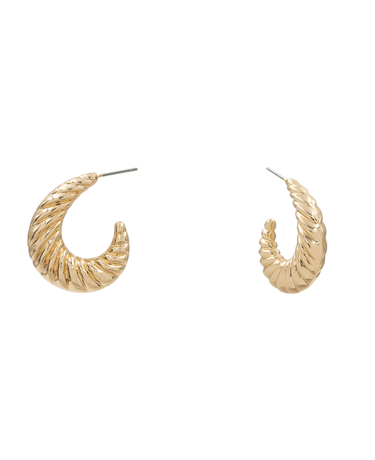 Twisted Texture CCB Hoop Earring - 1.5"
