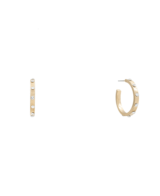 Stone Hoop Earring - 1.0"