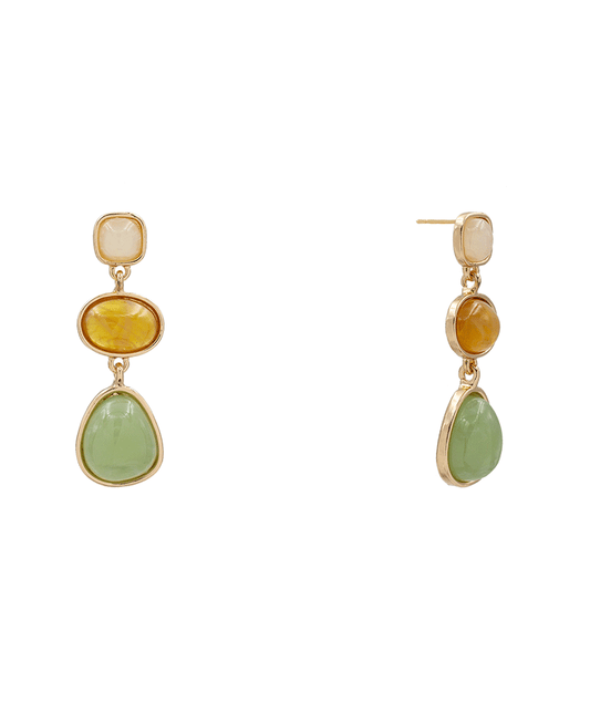 Multi Color Resin Stone Drop Earring