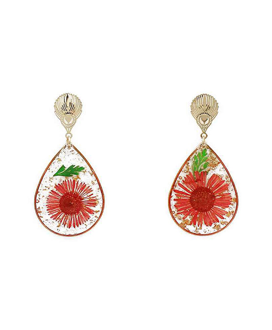 Filigree Pressed Flower Earring