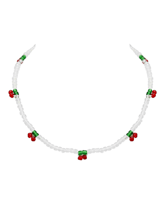Cherry Beads Short Necklace - 16"