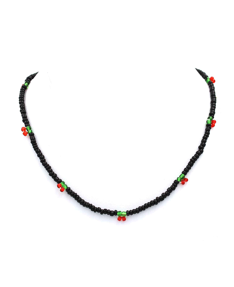 Cherry Beads Short Necklace - 16"