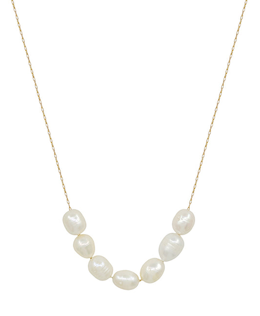 10mm Fresh Water Pearl Ch Through Short Necklace
